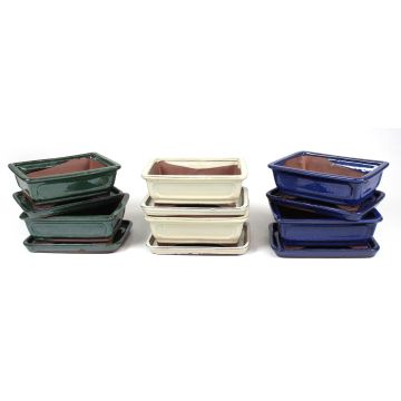 Pot basic classic rectangle - 20 cm avec plateau