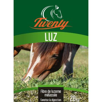 Aliment fibreux mélassé complémentaire pour chevaux et poneys Twenty Luz - Sac de 20 kg