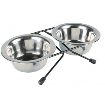Set d'écuelles en acier inox - Eat on Feet - Trixie - 2 x 0.2 L