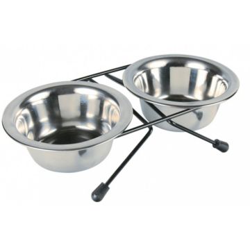 Set d'écuelles en acier inox - Eat on Feet - Trixie - 2 x 0.45 L