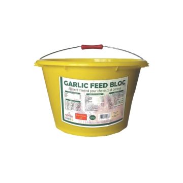 Aliment complément cheval Equifeed Garlic Feed Bloc - Seau à lécher de 20 kg