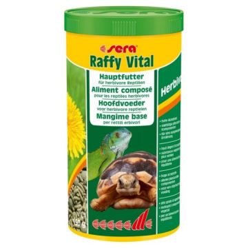 Sera - Aliment composé Raffy Vital pour tortues terrestres et reptiles herbivores - 190 g - 1000 ml