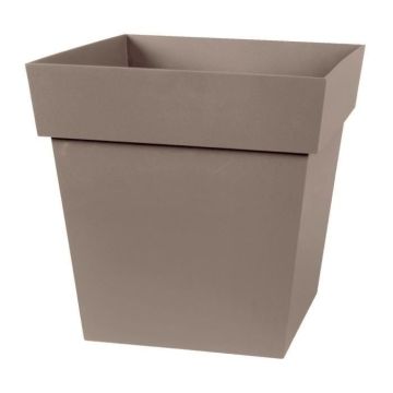 Pot carré Toscane - 32 x 32 x 32 cm - Taupe