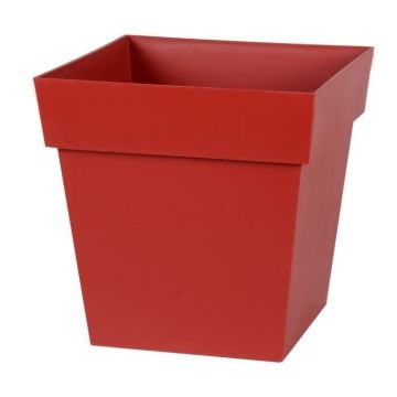 Pot carré Toscane - 32 x 32 x 32 cm - Rouge