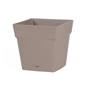 Pot carré Toscane - 24 x 24 x 24 cm - Taupe