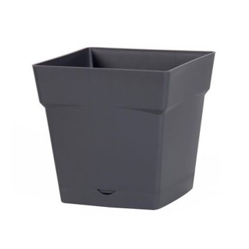 Pot carré Toscane - 24 x 24 x 24 cm - Anthracite