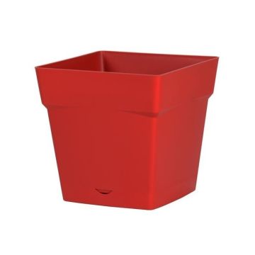 Pot carré Toscane - 24 x 24 x 24 cm - Rouge