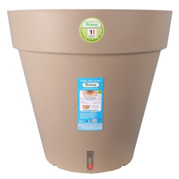 Pot de fleurs Loft rond - Riviera System - Taupe - Ø 24.5 x 22.5 cm