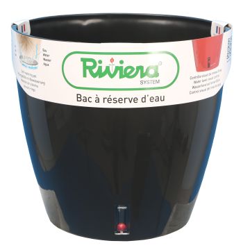 Pot de fleurs Eva New rond - Riviera System - Noir - Ø 25.5 x 23 cm