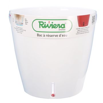 Pot de fleurs Eva New rond - Riviera System - Blanc - Ø 35 x 33 cm