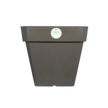 Pot de fleurs Soleilla carré - Riviera System - Gris - 29.5 x 29.5 x 26.5 cm