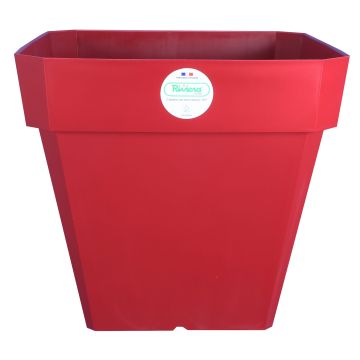 Pot de fleurs Soleilla carré - Riviera System - Rouge - 49 x 49 x 45 cm