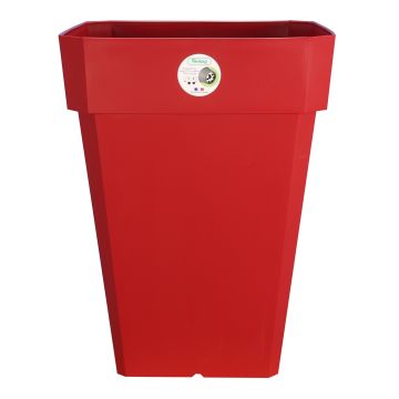 Pot de fleurs Soleilla carré haut - Riviera System - Rouge - 39 x 39 x 53 cm