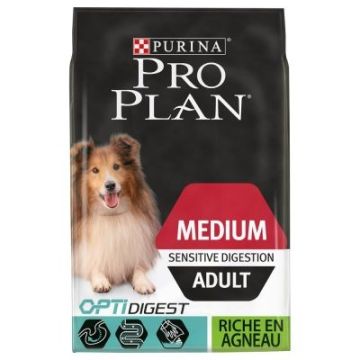 Croquettes pour chiens Medium adult sensitive digestion Optidigest - Proplan - agneau&riz - 3 kg 