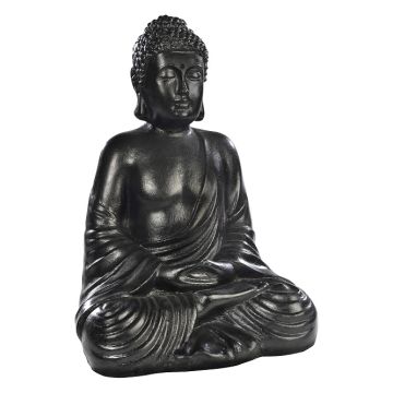 Bouddha Hindou ciré noir Hairie Grandon - Hauteur 50 cm