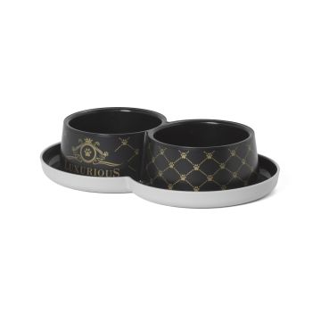 Double gamelle pour chat et chaton - Luxurious - 2 x 350 ml