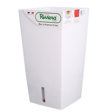Pot de fleurs Eva New carré haut - Riviera System - Blanc - 28 x 28 x 52 cm