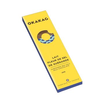 Tablette chocolat au lait fleur de sel de Guérande - Okakao - 40 gr