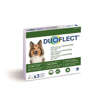 Duoflect x 3 pour chien de 20 à 40 kg - Traitement contre les puces et les tiques