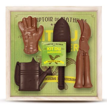 Boite à 4 outils de jardin 3 chocolats - Le comptoir de Mathilde
