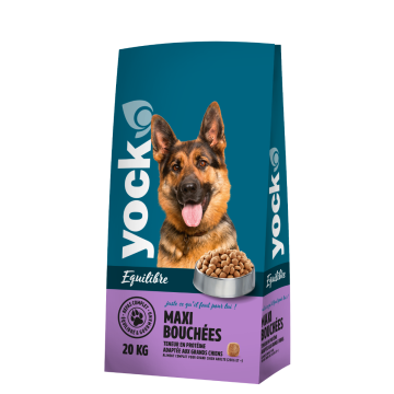 Aliment chien - Yock - Maxi bouchées pour chien de plus de 25kg - sac de 20 kg 