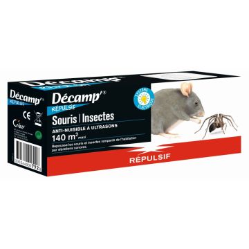 Répulsif ultrasons souris 140 ‎‎m2 Décamp' Répulsif - CREA