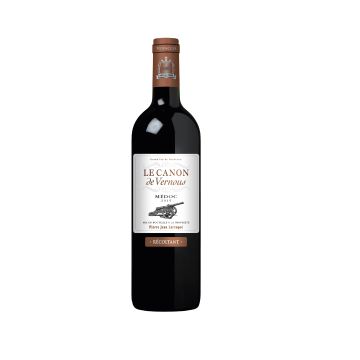 Vin rouge Médoc - Le Canon de Vernous - Caisse en bois de 6 bouteilles de 75 cl