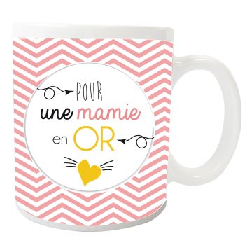 Mug Mamie en or - ENESCO - Ø 8 x 9.5 cm