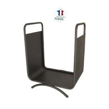 Panier à bûches Ansea - Acier verni gris givré