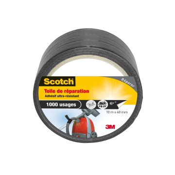 Toile de réparation Scotch - 3M - Noir - 10 m x 48 mm