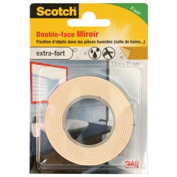 Double face miroirs - 3M - Blanc - 1,5 m x 19 mm