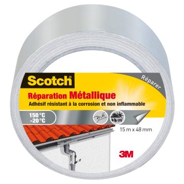 Adhésif Scotch réparation métallique - 3M - 15 m x 48 mm