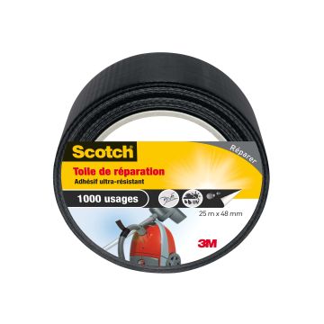 Toile de réparation Scotch - 3M - Noir - 25 m x 48 mm
