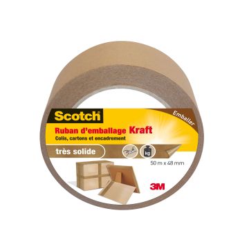 Ruban d'emballage Kraft Scotch - 3M - 50 m x 48 mm
