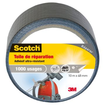 Toile de réparation Scotch - 3M - Gris - 10 m x 48 mm
