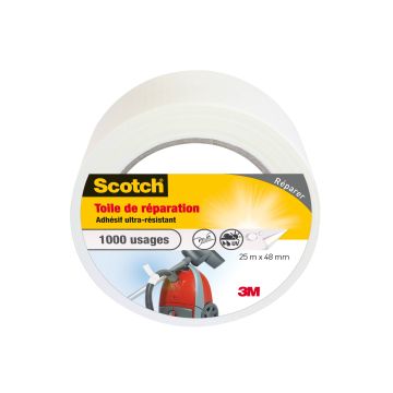 Toile de réparation Scotch - 3M - Blanc - 25 m x 48 mm