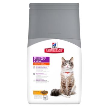 Aliment chat Science Plan Feline Adult Sensitive Stomach & Skin au Poulet - Hill's - 1,5 Kg