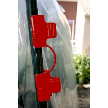 Clips rouges pour Tomato tuteur x10 - Nortene - 16 mm