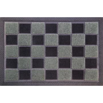 Tapis picots floqués - Noir-Gris - 40 x 60 cm