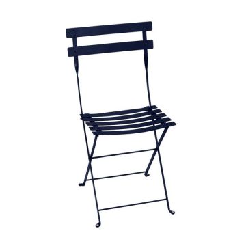 Chaise pliante Bistro - Fermob - Métal - Bleu Abysse