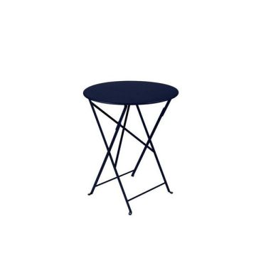 Table pliante Bistro - Fermob -  Ø 60 cm H 74 cm - Métal - Bleu abysse
