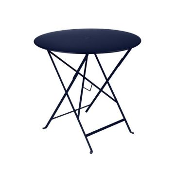 Table pliante Bistro - Fermob -  Ø 77 cm H 74 cm - Métal - Bleu abysse