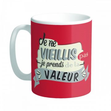 Mug à message anniversaire valeur rouge