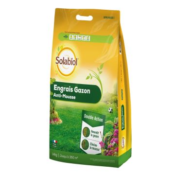 Engrais gazon anti-mousse - Solabiol - 350 m² - 14 kg 