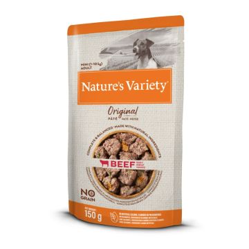 PÂTÉE AU BOEUF MINI ADULT -  - NATURE'S VARIETY - SACHET DE 150 GR
