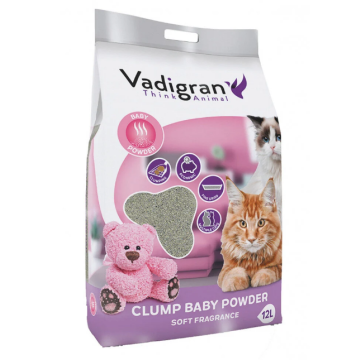 Litière chat - Clump Baby Powder - Vadigran - 12 L