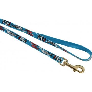 Laisse nylon Sardine pour chat - Zolux - 1 m / 10 mm - Bleu Turquoise