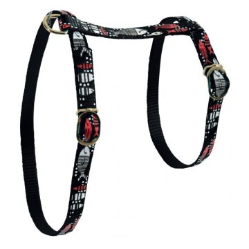 Harnais Nylon Sardine pour chat - Zolux - 10 mm - Noir