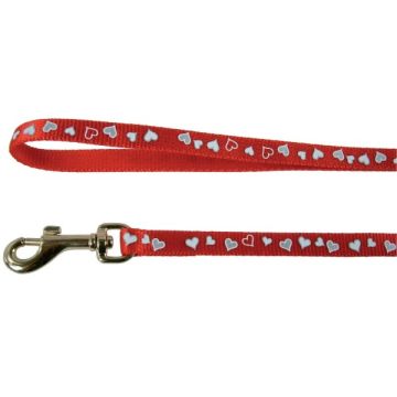 Laisse réflectif cœur pour chat - Zolux - 1 m / 10 mm - Rouge