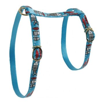 Harnais Nylon Sardine pour chat - Zolux - 10 mm - Bleu Turquoise